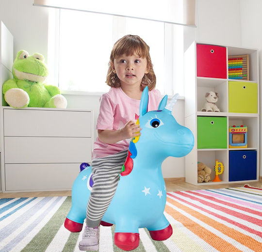 MalPlay Hüpfer Einhorn Blaue 59cm