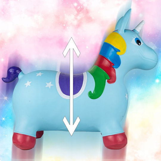 MalPlay Hüpfer Einhorn Blaue 59cm