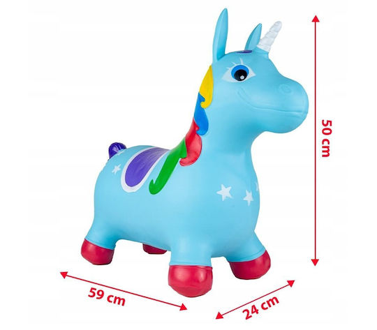 MalPlay Hüpfer Einhorn Blaue 59cm
