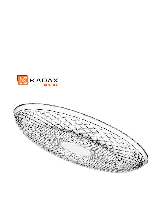 Kadax Serving Plate Desert Glass Transparent with Diameter 17.5cm 2 Pieces