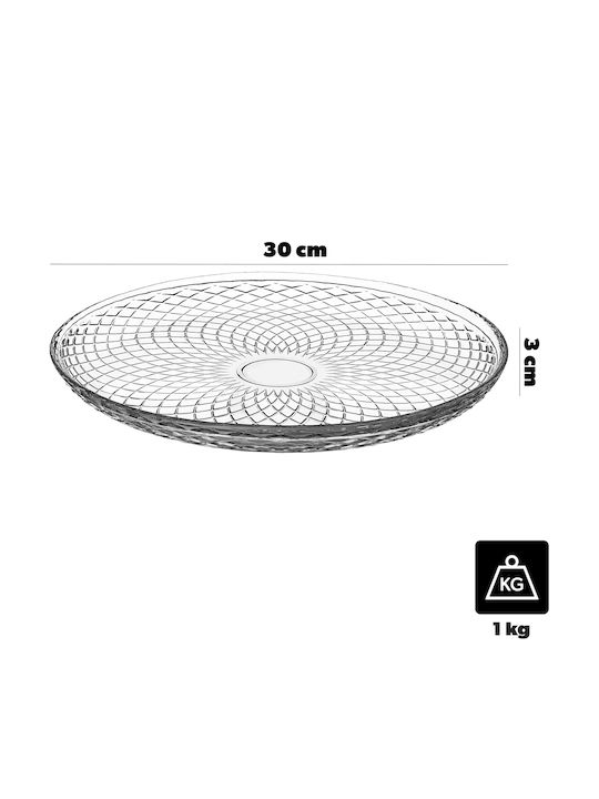 Kadax Servierplatte für Wüste Glas Transparent 30cm