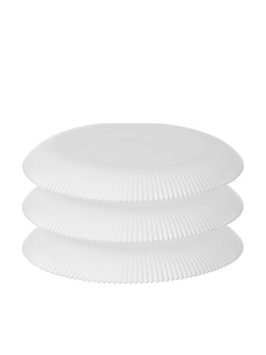 Kadax Servierplatte Untiefe Glas Weiß mit Durchmesser 26.5cm 3 Stück