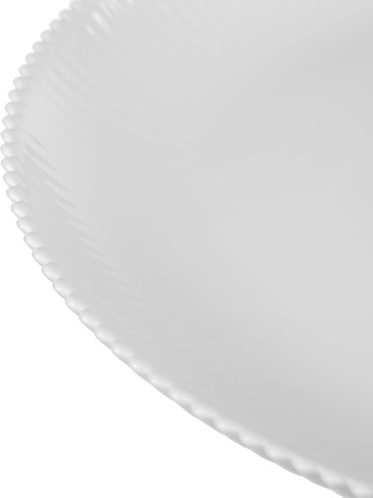 Kadax White Glass Dessert Plate 19cm 6 Pieces