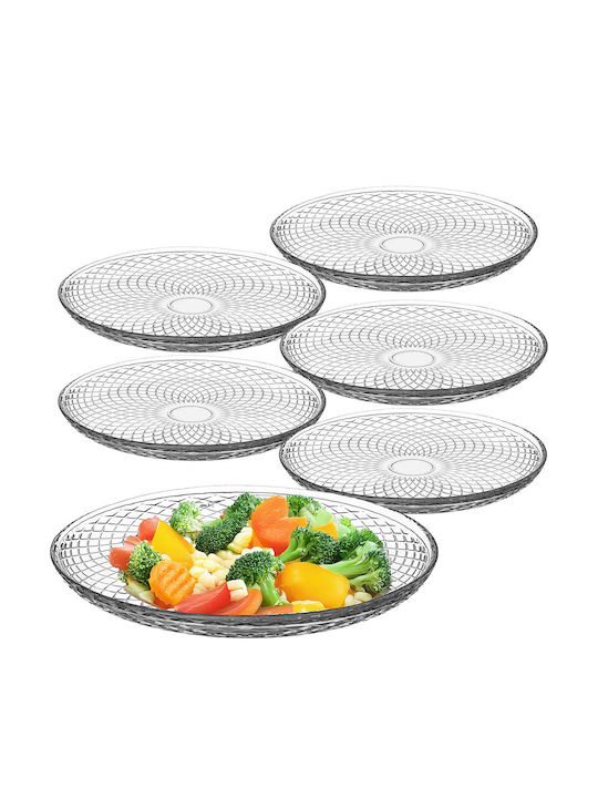 Kadax Servierplatte Untiefe Glas Transparent 30cm 6 Stück