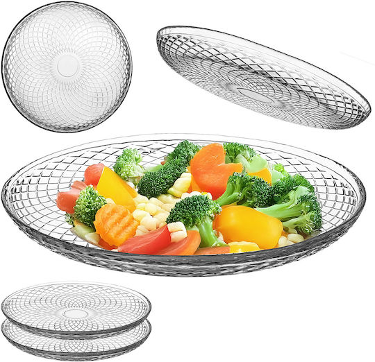 Kadax Shallow Transparent Glass Plate 30cm 2 Pieces