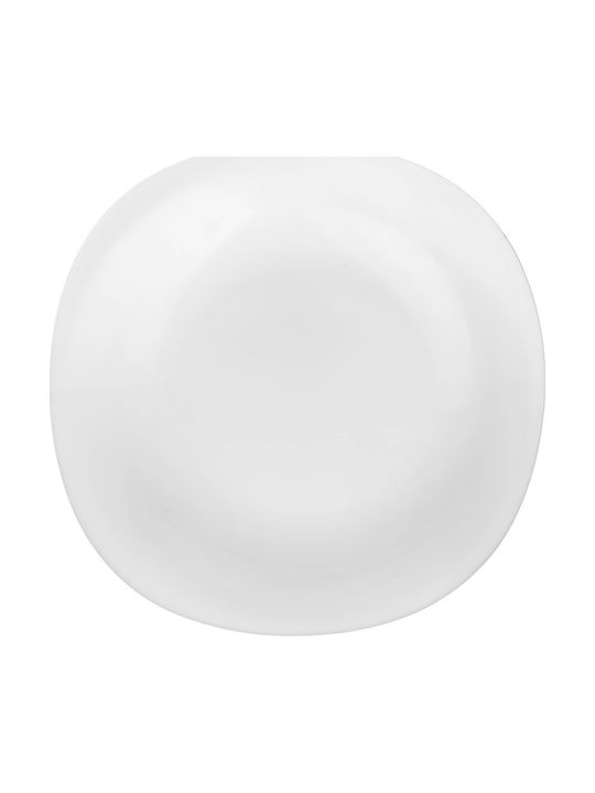 Kadax Πιάτο Γλυκού Τετράγωνο Γυάλινο Λευκό 21.5x20cm 6τμχ