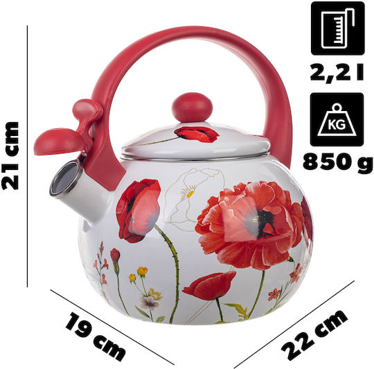 Kadax Кетъл Неръждаем Червен 2200ml