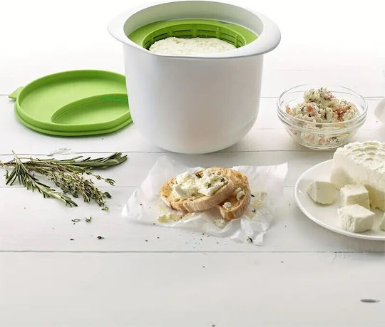 Recipient Pentru Prepararea Brânzei Alista Home Capac Din Silicon Plastic Strecurătoare Pentru Brânză 17x14.5x12.8 Cm Verde