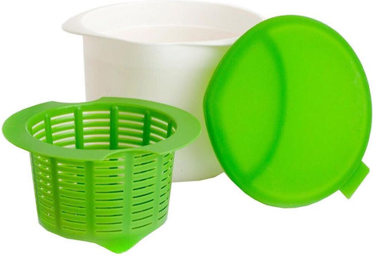 Recipient Pentru Prepararea Brânzei Alista Home Capac Din Silicon Plastic Strecurătoare Pentru Brânză 17x14.5x12.8 Cm Verde