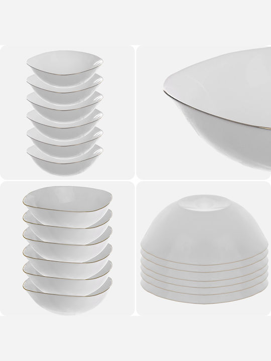 Kadax Bol Pentru Salată Din Sticlă Albă 15cm 6 Bucăți