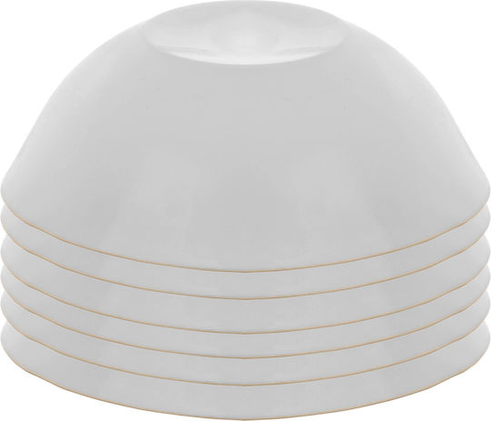 Kadax Glass White Salad Bowl 15cm 6 Pieces
