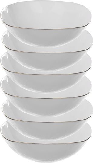 Kadax Glass White Salad Bowl 15cm 6 Pieces