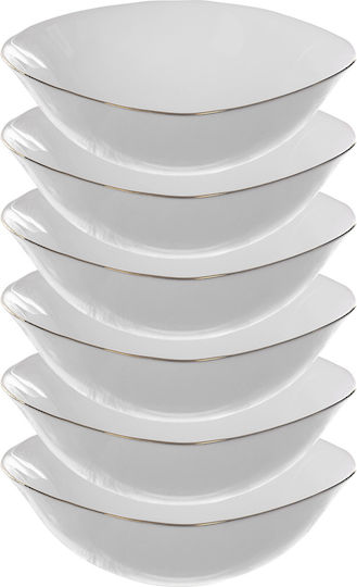 Kadax Glass White Salad Bowl 15cm 6 Pieces