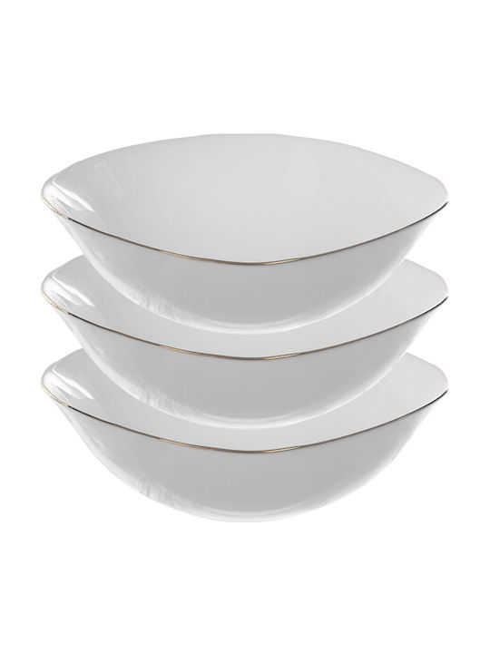 Kadax Bol Pentru Salate Din Sticlă Albă 15cm 3 Bucăți