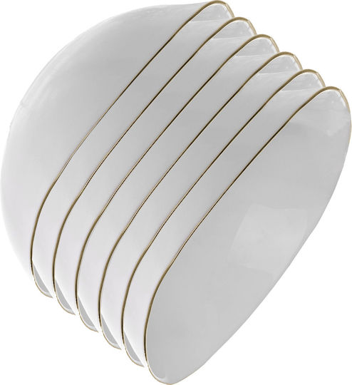 Kadax Glass White Salad Bowl 15cm 6 Pieces