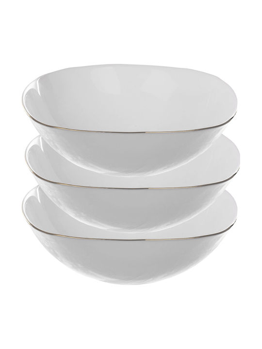 Kadax Bol Pentru Salate Din Sticlă Albă 15cm 3 Bucăți