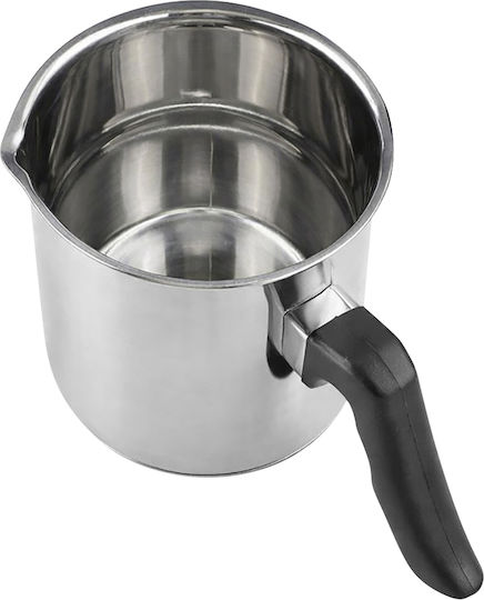 Cheffinger 12cm Stainless Steel Milk Pan Pouring Spout Insulated Handle Silver