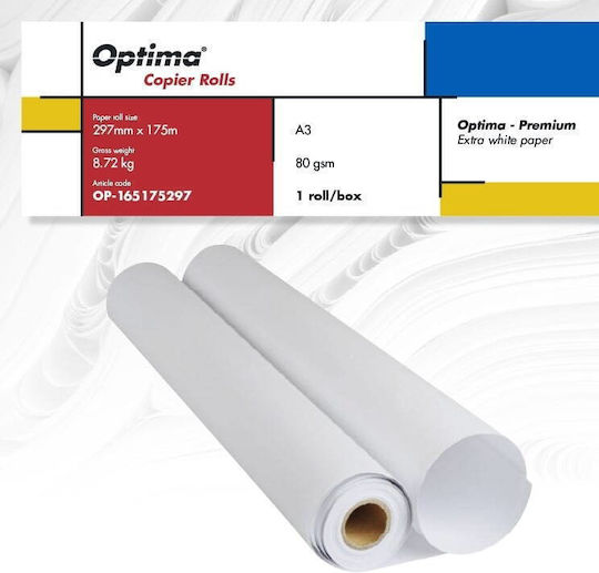 Rollen Plotter Optima Kopierer Rolle A3 80g 297mm X 175m 2 Rollen Box Optima Premium