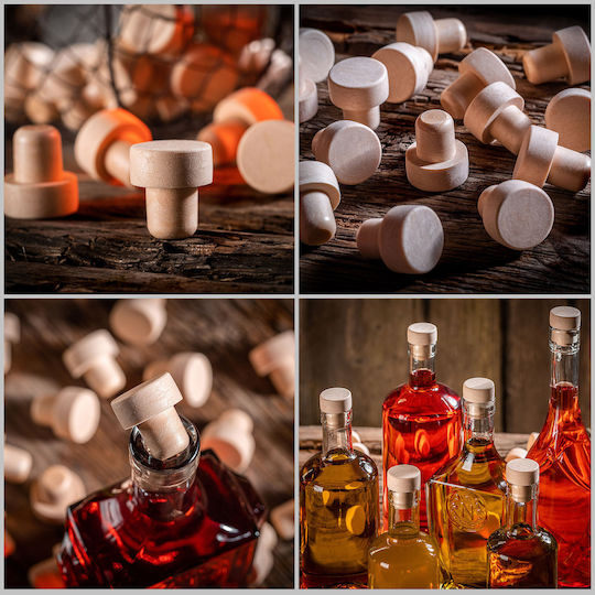 Mushroom Stopper Bottles Bottle Closures Corks Liqueurs Ø21.5 Mm 10 Pcs