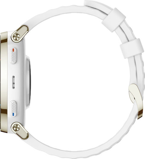 Amazfit Active 3 Premium Stainless Steel 45mm Αδιάβροχο Smartwatch με SIM και Παλμογράφο (Λευκό)