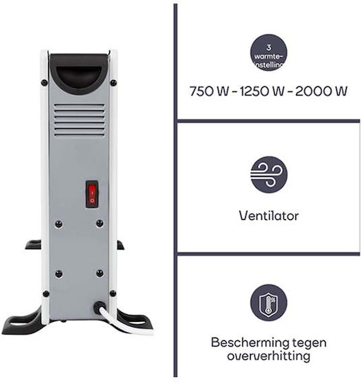 Perel Convector de Pardoseală 2000W cu Termostat Electronic și WiFi Alb