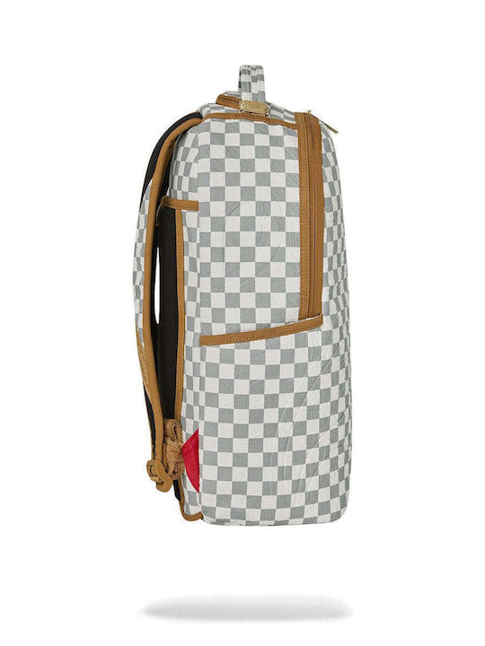 Sprayground Cream Check Dlxsv Σχολική Τσάντα Πλάτης Λευκή