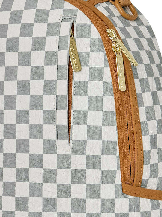 Sprayground Cream Check Dlxsv Σχολική Τσάντα Πλάτης Λευκή
