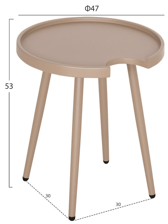 Hilfsmittel Garten- und Terrassentisch aus Aluminium Teroc Cappuccino 47x47x53cm