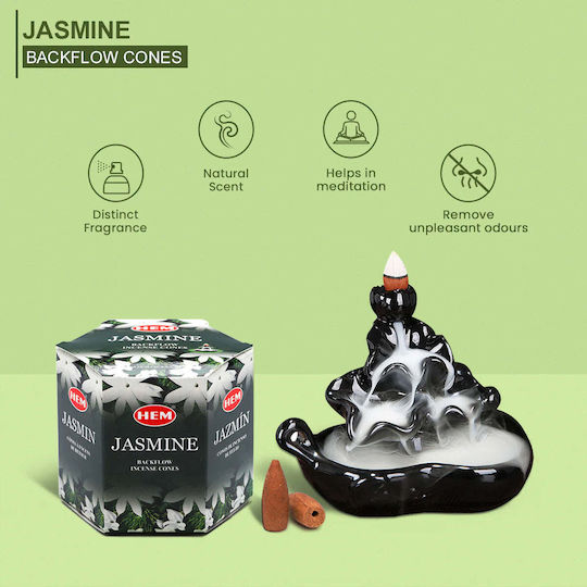 Hem Backflow Räucherkegel – Jasmin Parfüm – 40 Stück