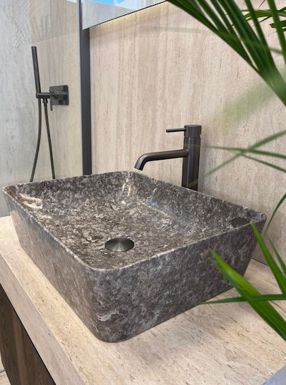 Katsamakos Επικαθήμενος Νιπτήρας Πορσελάνης 50x38x14cm Grey