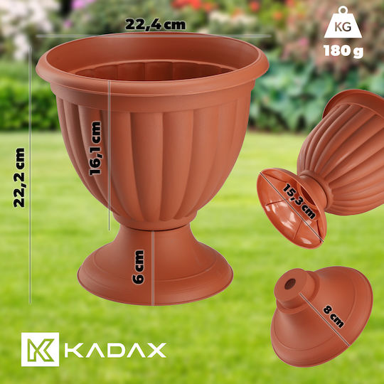 Kadax Саксия За Цветя Пластмасова Терракота 23см