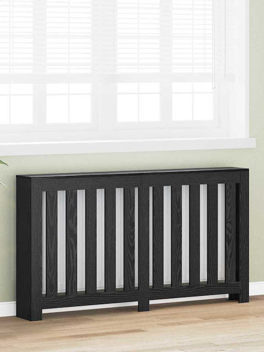 vidaXL Radiator Cover Made of Particleboard Black 149x20x82cm