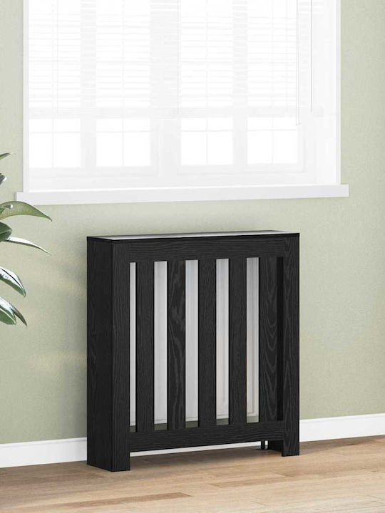 vidaXL Black Particleboard Radiator Cover 78x20x82cm