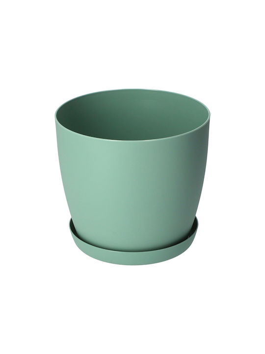 Kadax Γλάστρα Πλαστική Green με Πιάτο 12x11x10εκ.
