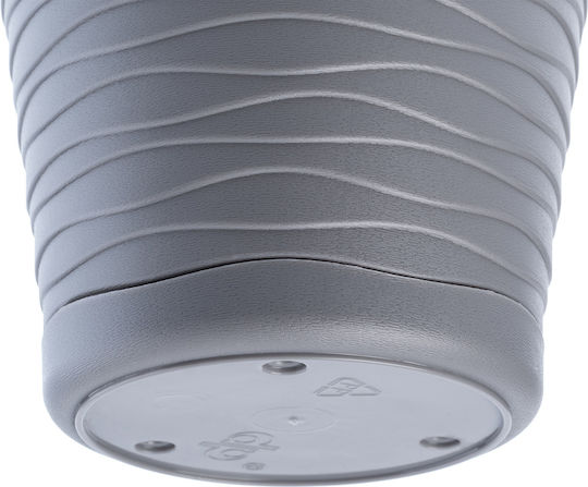Kadax Ghiveci De Flori Din Plastic Gri Cu Farfurie 21x21x14.5cm