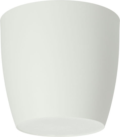 Kadax Γλάστρα Πλαστική White Matte με Πιάτο 25x23εκ.