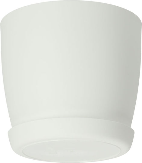 Kadax Γλάστρα Πλαστική White Matte με Πιάτο 25x23εκ.