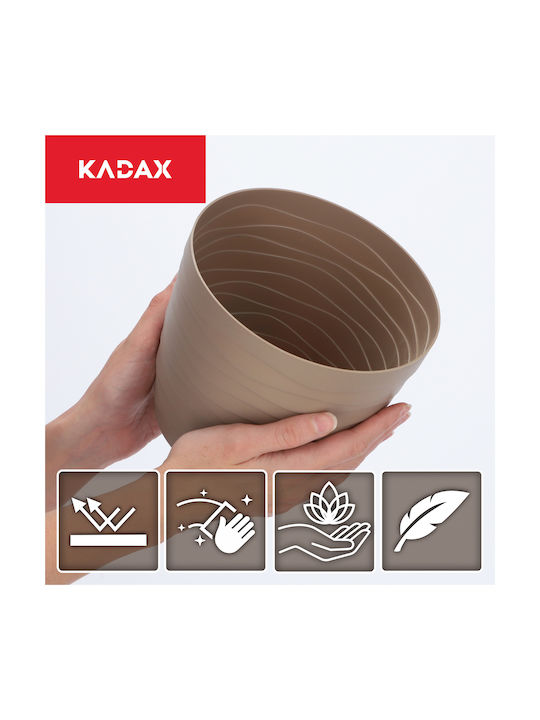 Kadax Plastic Flower Pot Beige 17x17cm