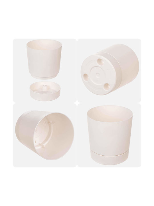 Kadax Set 2 Ghivece de Flori Din Plastic Cu Farfurie