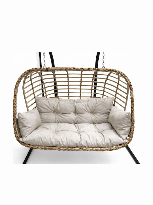 Φωλιά με Βάση 2 Θέσεων Rattan Μ150xΠ120xΥ80cm Καφέ Φωλιά με Βάση 2 Θέσεων Rattan Μ150xΠ120xΥ80cm Καφέ