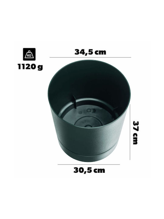 Kadax Plastic Green Flower Pot with Saucer 34.5x34.5cm
