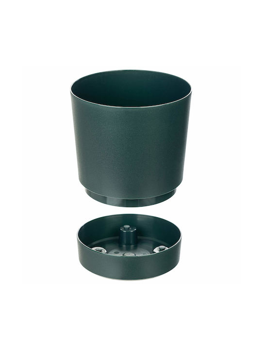 Kadax Plastic Green Flower Pot with Saucer 34.5x34.5cm