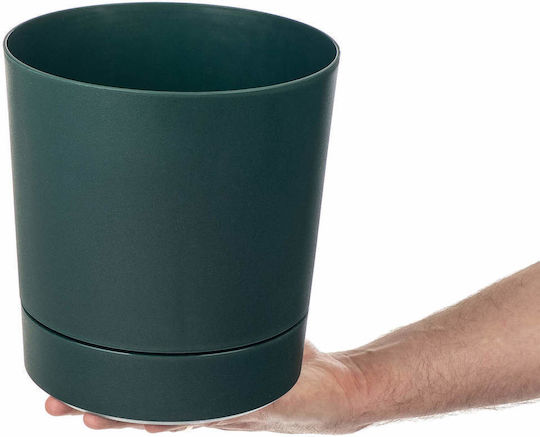 Kadax Kadax Kunststoff Grüne Pflanzgefäß mit Untersetzer 20x20cm