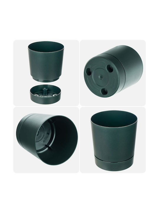 Kadax Plastic Green Flower Pot with Saucer 34.5x34.5cm