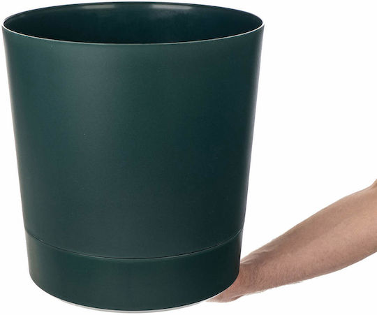 Kadax Plastic Green Flower Pot with Saucer 34.5x34.5cm