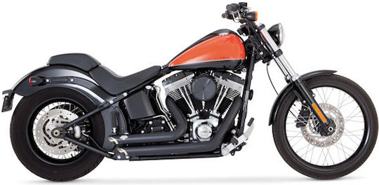 Vance & Hines Motorrad Auspuffanlage Harley Davidson 12 17 Fls Slim Flss Slim S Flstf Fat Boy Flstfs Fat Boy S Flst C Heritage Flstn Deluxe 2 1/2 Zoll Schwarze Shortshots Staggered Exh Pcx Schwarz