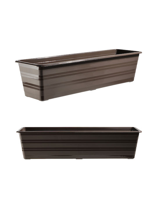 Kadax Set 3 Ghivece de Flori din Plastic Maro
