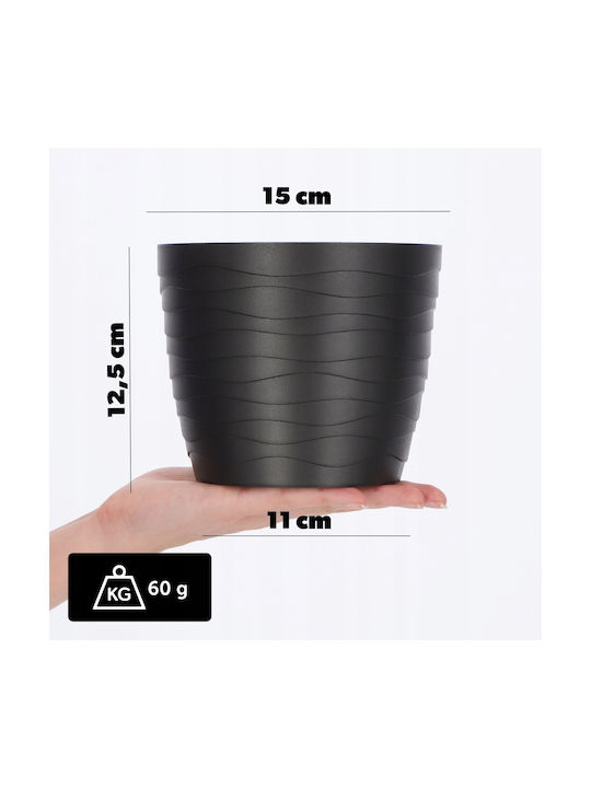 Kadax Kadax Kunststoff Pflanzgefäß Schwarz 15x15cm