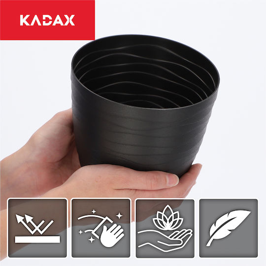 Kadax Kadax Kunststoff Pflanzgefäß Schwarz 15x15cm