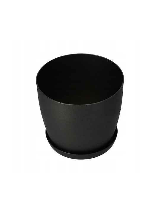 Kadax Plastic Flower Pot Graphite with Saucer 30x28cm